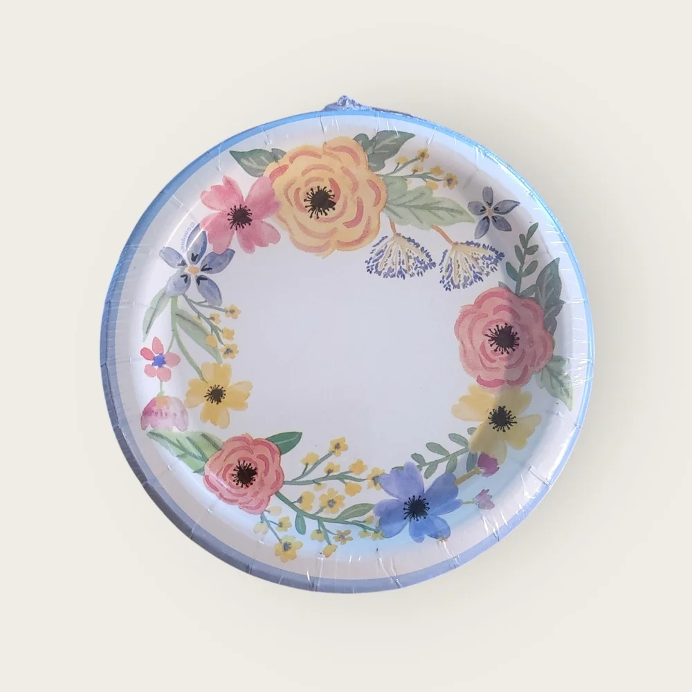 Spring Floral beautiful paper plates for parties, showers, tea parties or more!